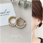 天然淡水パールのフープピアス【チタンピアス】