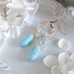 ＊再販＊【14kgf】ラリマー×プレシャスオパール＊ピアス