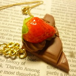 *限定*ネックレス(板チョコいちご*ダブルチョコクリーム)*50センチ*