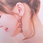 かぎ編み お花ピアス(ピンク)