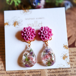 ダリア×お花の雫ピアス、イヤリング(母の日にも)