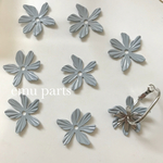 metal flower blue gray 4p