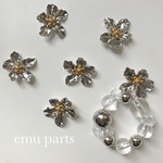 metal flower silver 4p