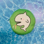 【ホオジロさんと仲間達】ふわふわポーチ　緑×チンアナゴ