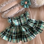 ステラルーちゃんのおようふく☆　チェックのティアードワンピース