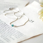 トルコブルー/マグネサイトターコイズtyny silver necklace 