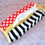akieeeeeさまオーダー品☆モノクロストライプとドットのboxティッシュケース