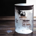 雪の結晶 ガラス キャニスター 580ml