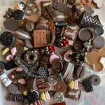 100個セット　チョコレートデコパーツミックス デコパーツ福袋　デコパーツアソート　詰め合わせ　ミニチュアフード　スイーツデコパーツ [1-10]