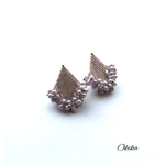【Swarovski  Pearl】パール×フリンジビーズピアス/イヤリング(Silk pink)