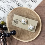 オッドアイ猫ピアス/イヤリング