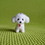 オーダー品 トイプードル ホワイト ストラップ 羊毛フェルト