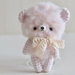 約11cm モフモフふわふわあみぐるみ ほんのりピンククマさん にっこりフェイス