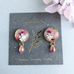 シックなパープルピンクの　ピアス／イヤリング