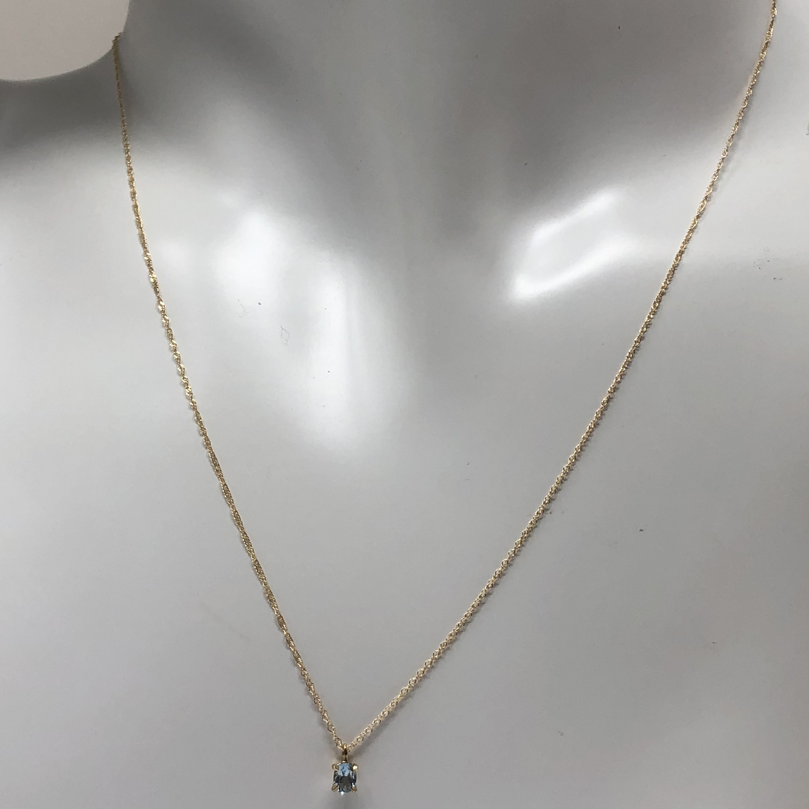 k18YG AU750 18金 ネックレス天然アクアマリン プチ＋スクリュー 