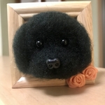 ★ぴかママフレームわんこ★笑顔がキラキラ明るく元気な黒プードル風わんこちゃん
