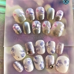 ネイルチップ　SALE＾＾　② 春ネイル　2セット　アソート　Mサイズ　福袋　フラワー柄　お花　ベリーショート　春ネイル　夏ネイル　シンプル　