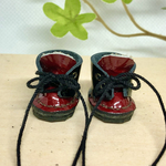 革細工  エナメル丸ブーツ　一足　miniature boots.