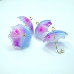 【材料】４個セット 可愛い傘チャーム　パープル【素材】