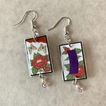花札ピアス(牡丹)