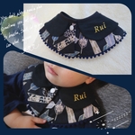 矢羽根の和柄×ポンポンスタイ