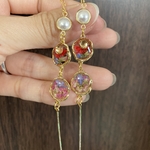 小花ロングピアス［送料無料］
