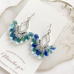 purupuru diamond shape【ﾐｯｸｽﾍﾟﾘﾄﾞｯﾄﾌﾞﾙｰ】春夏チェコ雫ビーズ　silver ピアス/イヤリング