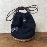 ミナペルホネン ✳︎巾着       choucho ネイビー