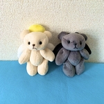 ［セット販売］手のり天使と悪魔のこぐまのぬいぐるみ