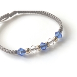【送料無料】Swarovski☆ブレスレット スワロフスキー・サファイア&クリスタル