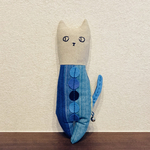 ねこのけりけり 水色