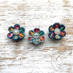 新作✨🌺👖Liberty×denim flower👖🌺イヤリングorピアス🍍tropical  garden🍍(rainbow bijou)