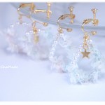 ふんわりゆめカラーとお星さま☆　の　 フープ　イヤリング or　ピアス