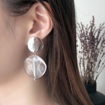 【再販】シルバー×クリア 大ぶりピアス・イヤリング