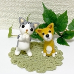  [ｄｔ様専用] 【保護犬さん・保護猫さんの幸せを願って】粘土細工の置物［インテリア 飾り］ 