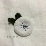 綿麻お花ブローチ(白)