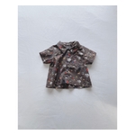 【cotton shirt (animal×gray)】シャツ　ベビー　男の子　女の子　人気　出産祝い