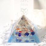 【強運】「蜃気楼-宇宙のゆらぎ-青」オルゴナイトピラミッド