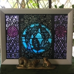 切り絵アート　イエス生誕と雪の結晶