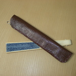 レザークラフト　和小物　扇子ケース（ブラウン型押し／本革）