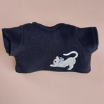 20ｃｍぬいぐるみ用　Ｔシャツ【黒×猫】