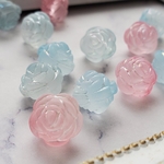 想いにじむ色薔薇のフロストビーズ//２個×３色