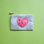 ★ハート刺繍のちいさなコインケース 【SHORT SHORT】