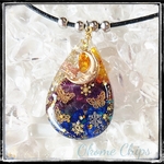 Crescent moon and butterfly　オルゴナイトペンダント