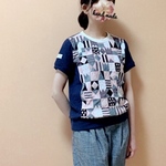 【M～Ｌ】半袖コンパクトプルオーバー⭐︎トイブロック柄