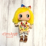 ☆THIERRY☆イーマリーちゃん着せ替えお洋服 どっちも前2 wayサロペット　花束、イチゴバスケット柄、ヘアーリボン