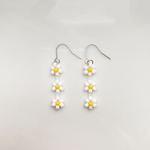 フラワービーズ ピアス イヤリング "white×yellow"