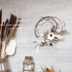 「エーゲ」wreath　パームフラワーとキウイつるのリース　パンパスグラス　　ドライフラワーリース　