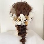 編みおろし　成人式髪飾り　ウェディング
