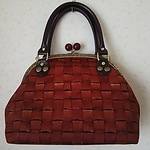革編み風がま口バック